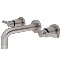 Thumbnail for Kingston Brass KS8128DL Concord 2-Handle Wall Mount Bathroom Faucet, Brushed Nickel - BNGBath