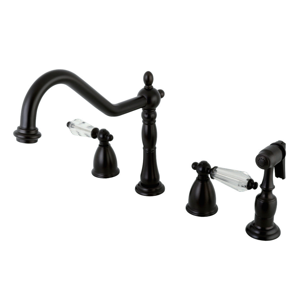 Kingston Brass KB1795WLLBS Widespread Kitchen Faucet, Oil Rubbed Bronze - BNGBath