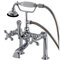 Thumbnail for Kingston Brass AE110T1 Auqa Vintage Deck Mount Clawfoot Tub Faucet, Polished Chrome - BNGBath