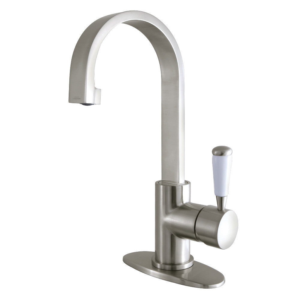 Fauceture LS8218DPL Paris Single-Handle Bathroom Faucet with Deck Plate & Drain, Brushed Nickel - BNGBath