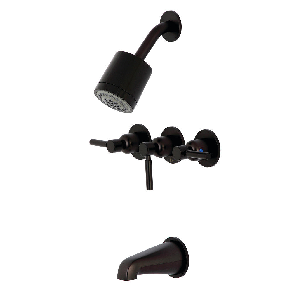 Kingston Brass KBX8135DL Concord Three-Handle Tub and Shower Faucet, Oil Rubbed Bronze - BNGBath