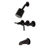 Thumbnail for Kingston Brass KBX8135DL Concord Three-Handle Tub and Shower Faucet, Oil Rubbed Bronze - BNGBath