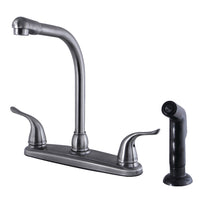 Thumbnail for Kingston Brass FB2754YLSP Yosemite 8-Inch Centerset Kitchen Faucet with Sprayer, Black Stainless - BNGBath