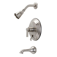 Thumbnail for Kingston Brass KB36380NDL NuvoFusion Single-Handle Tub and Shower Faucet, Brushed Nickel - BNGBath