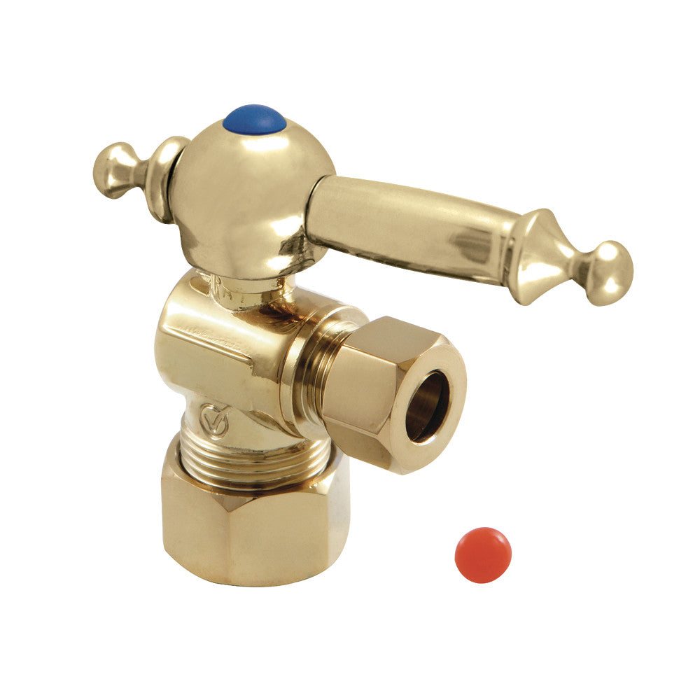 Kingston Brass CC53302TL 5/8" X 3/8" OD Comp Angle Stop Valve, Polished Brass - BNGBath