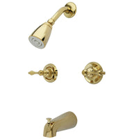 Thumbnail for Kingston Brass KB242AL Magellan Twin Handle Tub & Shower Faucet With Decor Lever Handle, Polished Brass - BNGBath