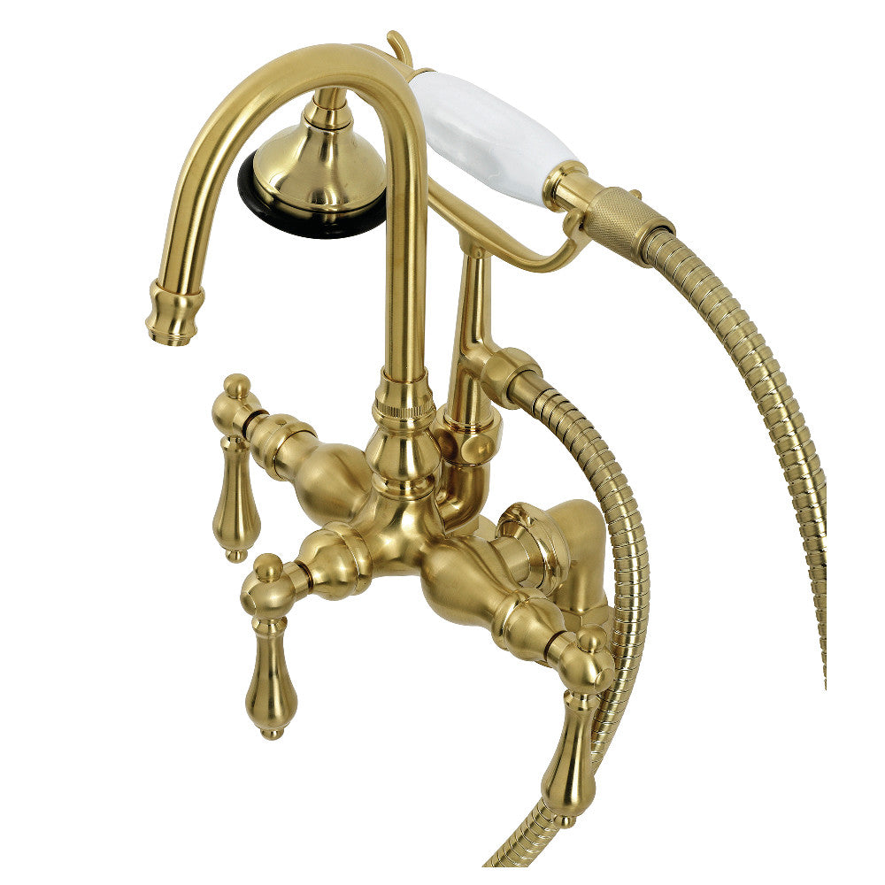 Aqua Vintage AE13T7 Vintage Clawfoot Tub Faucet with Hand Shower, Brushed Brass - BNGBath