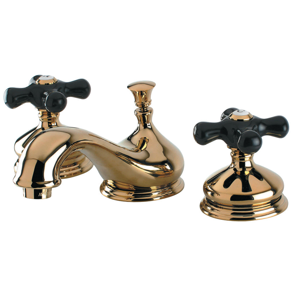 Kingston Brass KS1162PKX Duchess Widespread Bathroom Faucet with Brass Pop-Up, Polished Brass - BNGBath