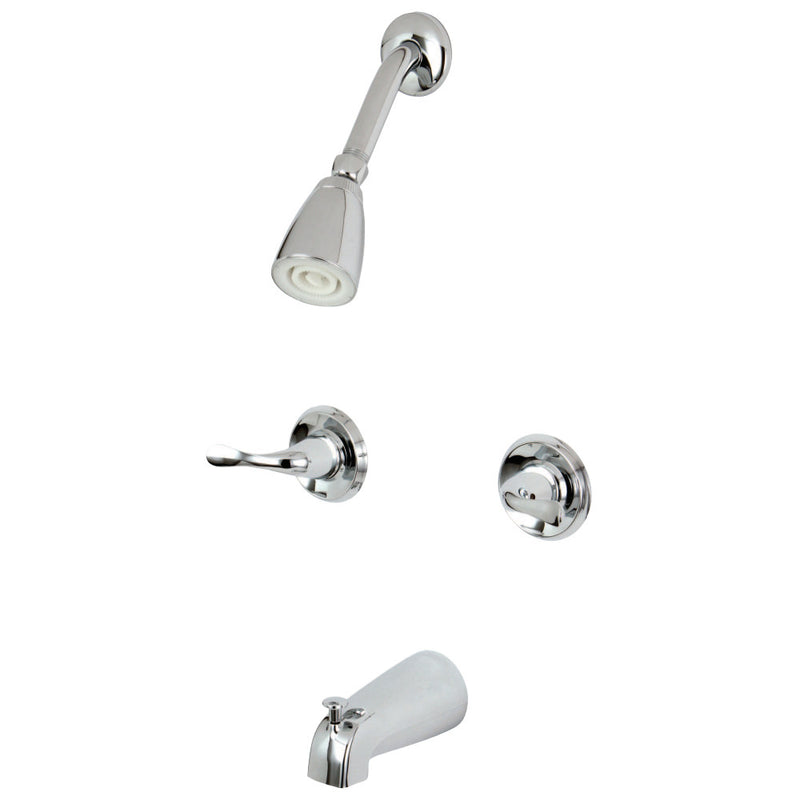 Kingston Brass KB2241YL Two Handle Tub Shower Faucet, Polished Chrome - BNGBath