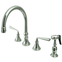 Thumbnail for Kingston Brass KS2791ZLBS Widespread Kitchen Faucet, Polished Chrome - BNGBath