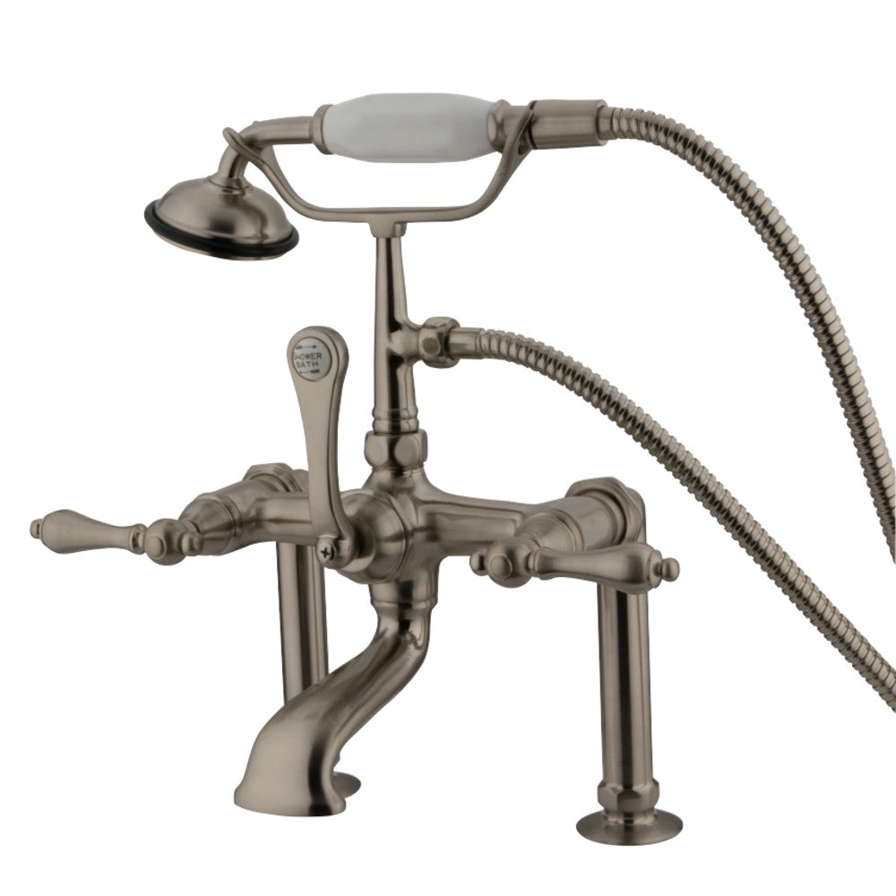 Kingston Brass CC103T8 Vintage 7-Inch Deck Mount Clawfoot Tub Faucet, Brushed Nickel - BNGBath
