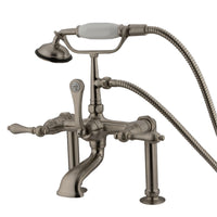 Thumbnail for Kingston Brass CC103T8 Vintage 7-Inch Deck Mount Clawfoot Tub Faucet, Brushed Nickel - BNGBath