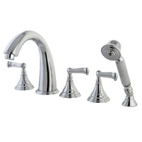 Thumbnail for Kingston Brass KS53615FL Royale Roman Tub Faucet with Hand Shower, Polished Chrome - BNGBath