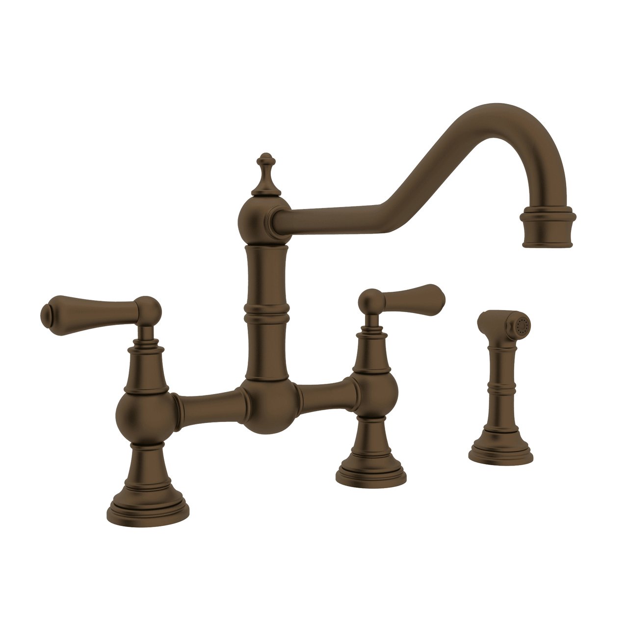 Perrin & Rowe Edwardian Bridge Kitchen Faucet with Sidespray - BNGBath