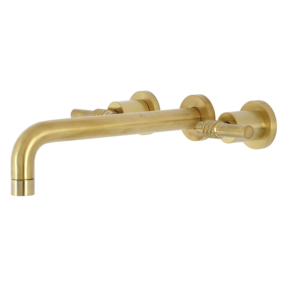 Kingston Brass KS8027ML Milano Two-Handle Wall Mount Tub Faucet, Brushed Brass - BNGBath