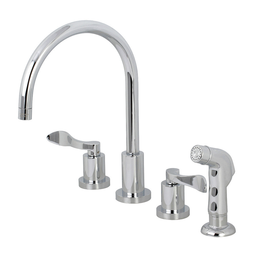 Kingston Brass KS8721DFL 8-Inch to 16-Inch Widespread Kitchen Faucet, Polished Chrome - BNGBath