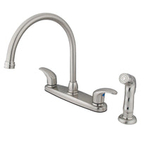 Thumbnail for Kingston Brass KB6798LLSP 8-Inch Centerset Kitchen Faucet, Brushed Nickel - BNGBath