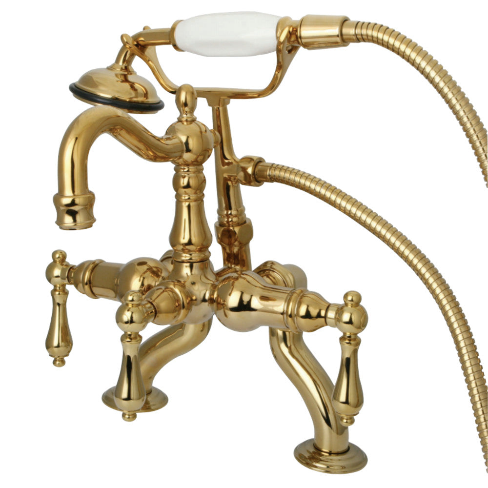 Kingston Brass CC2007T2 Vintage Clawfoot Tub Faucet with Hand Shower, Polished Brass - BNGBath