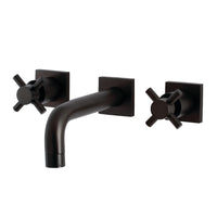 Thumbnail for Kingston Brass KS6125DX Concord Two-Handle Wall Mount Bathroom Faucet, Oil Rubbed Bronze - BNGBath