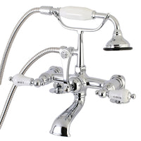 Thumbnail for Aqua Vintage AE208T1 Vintage 7-Inch Tub Faucet with Hand Shower, Polished Chrome - BNGBath