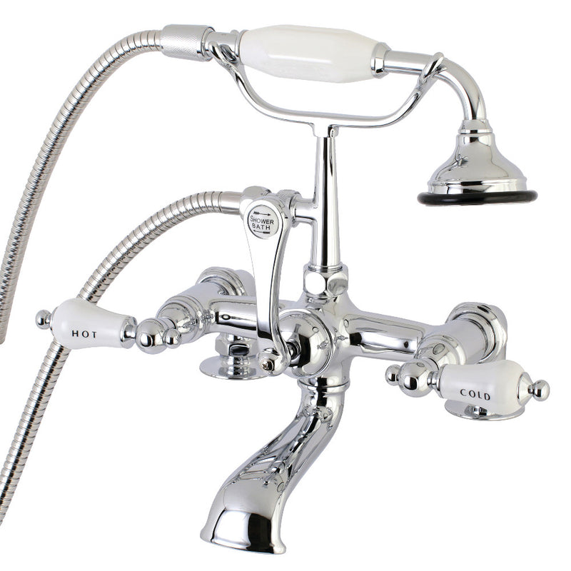 Aqua Vintage AE208T1 Vintage 7-Inch Tub Faucet with Hand Shower, Polished Chrome - BNGBath