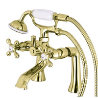 Thumbnail for Kingston Brass KS268PB Kingston Clawfoot Tub Faucet with Hand Shower, Polished Brass - BNGBath