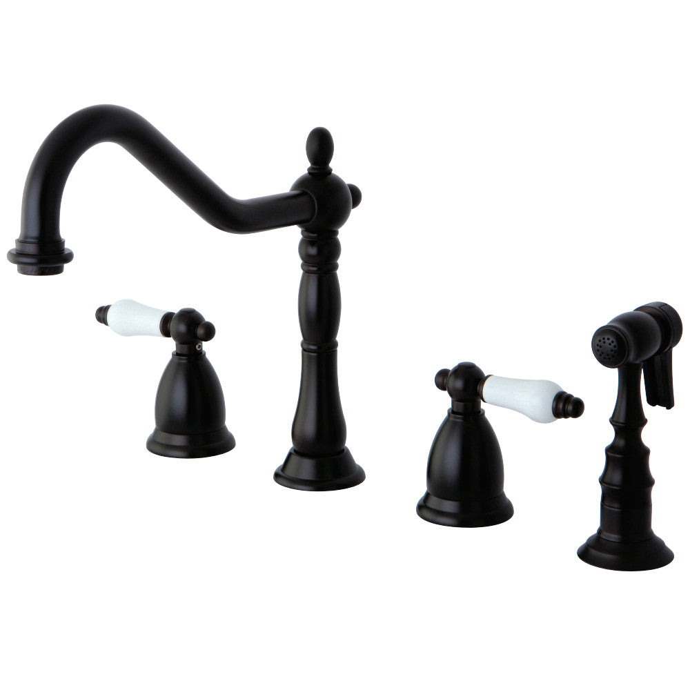 Kingston Brass KS1795PLBS Widespread Kitchen Faucet, Oil Rubbed Bronze - BNGBath
