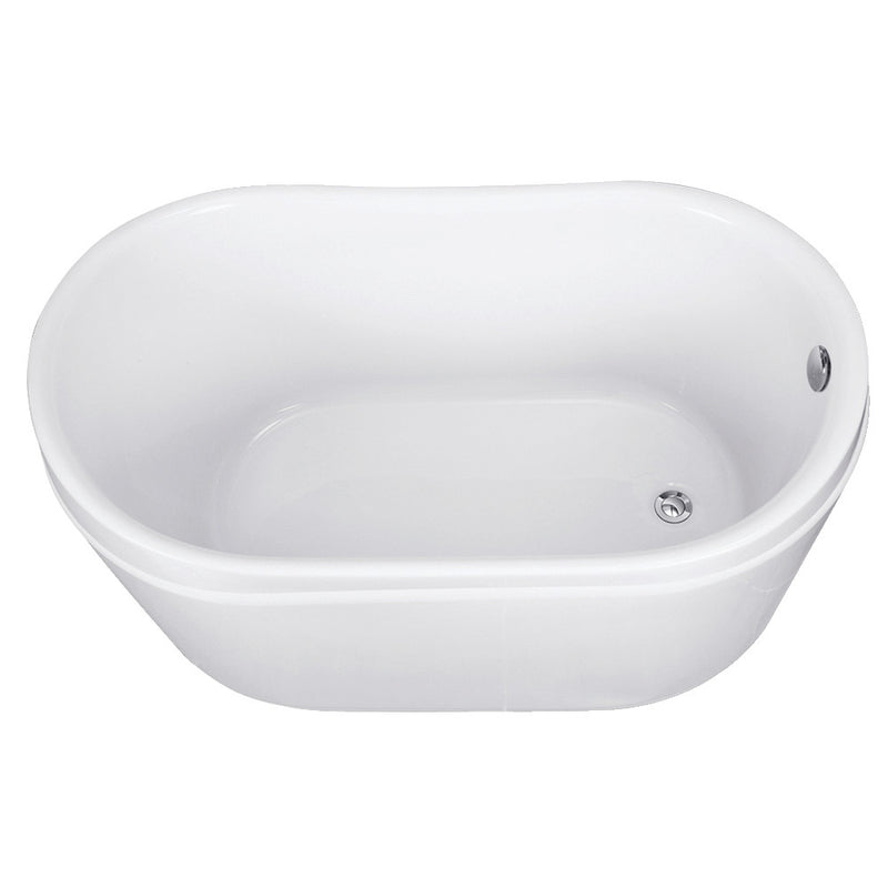 Aqua Eden VTRS522928 52-Inch Acrylic Freestanding Tub with Drain, White - BNGBath