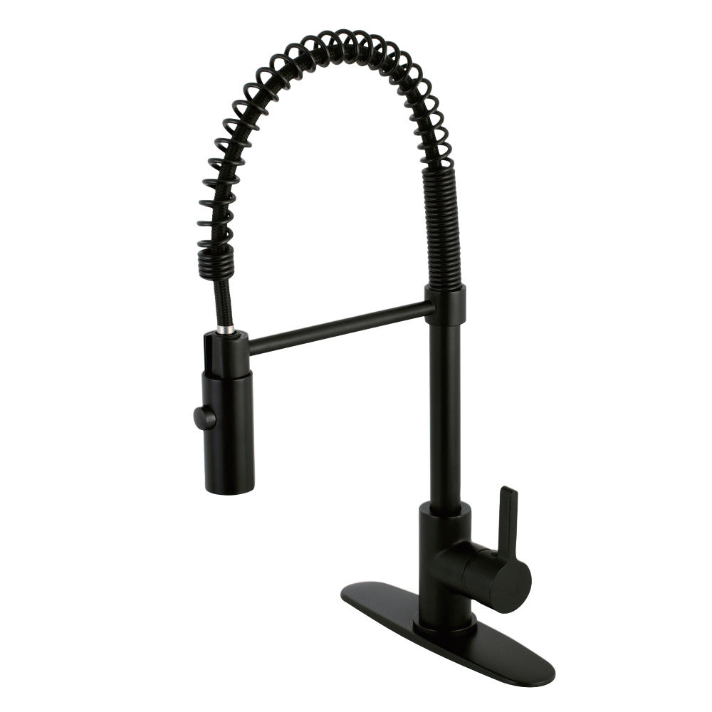 Gourmetier LS8770CTL Continental Single-Handle Pre-Rinse Kitchen Faucet, Matte Black - BNGBath
