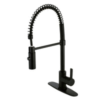 Thumbnail for Gourmetier LS8770CTL Continental Single-Handle Pre-Rinse Kitchen Faucet, Matte Black - BNGBath