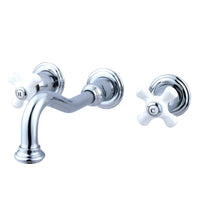 Thumbnail for Kingston Brass KS3121PX Vintage 2-Handle Wall Mount Bathroom Faucet, Polished Chrome - BNGBath