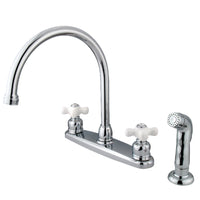 Thumbnail for Kingston Brass KB721PXSP 8-Inch Centerset Kitchen Faucet, Polished Chrome - BNGBath