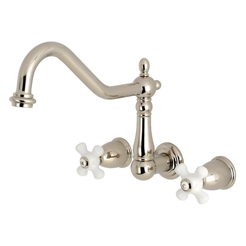 Kingston Brass KS1286PX Wall Mount Kitchen Faucet, Polished Nickel - BNGBath