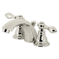 Thumbnail for Kingston Brass KB956ACLPN American Classic Mini-Widespread Bathroom Faucet with Plastic Pop-Up, Polished Nickel - BNGBath