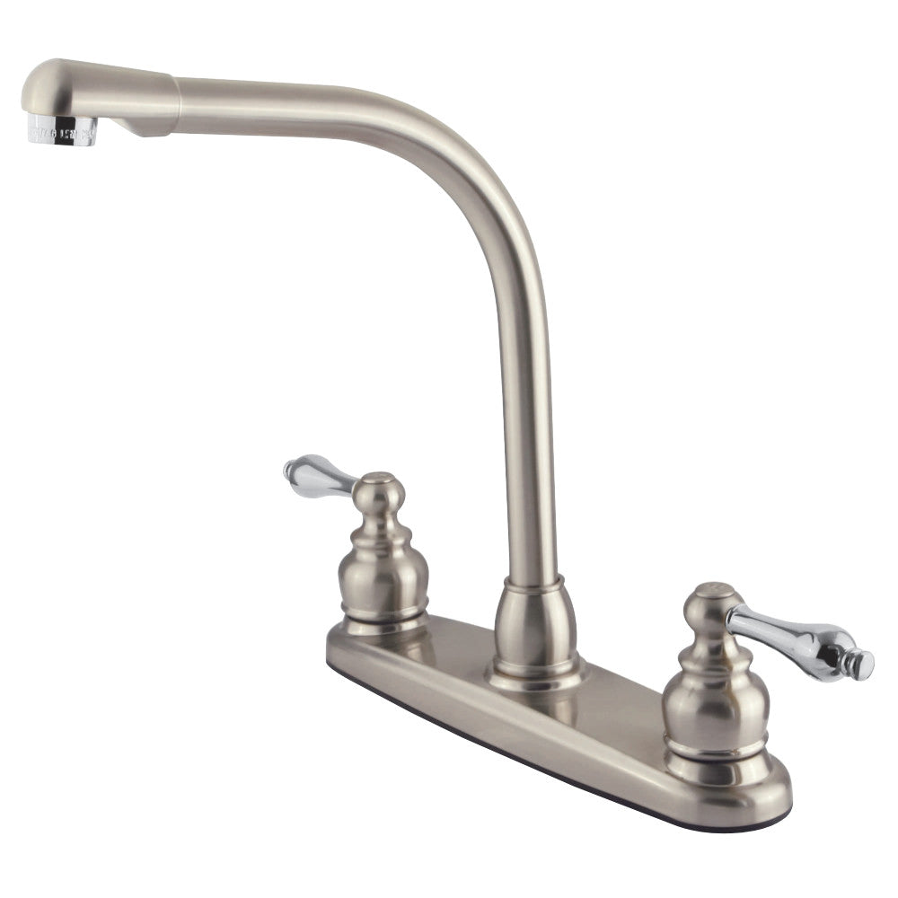 Kingston Brass GKB717ALLS Victorian Centerset Kitchen Faucet, Brushed Nickel/Polished Chrome - BNGBath