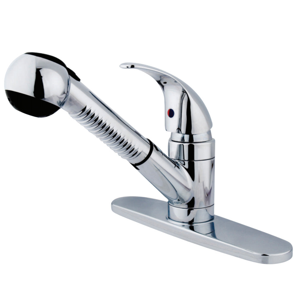 Kingston Brass GKB6701LLSP Water Saving Legacy Pull-out Kitchen Faucet, Polished Chrome - BNGBath