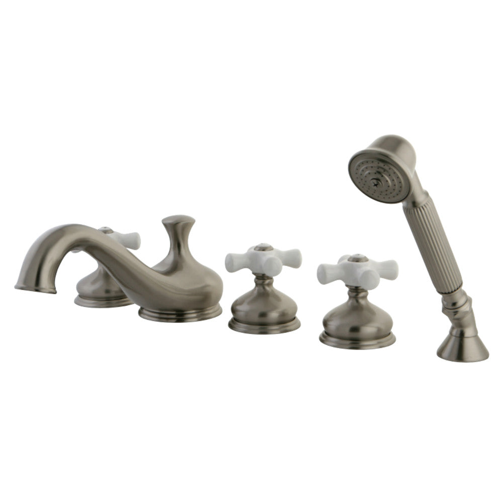 Kingston Brass KS33385PX Roman Tub Faucet with Hand Shower, Brushed Nickel - BNGBath