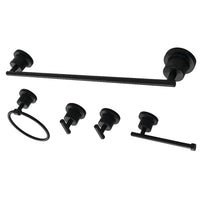 Thumbnail for Kingston Brass BAH8212478MB Concord 5-Piece Bathroom Accessory Set, Matte Black - BNGBath