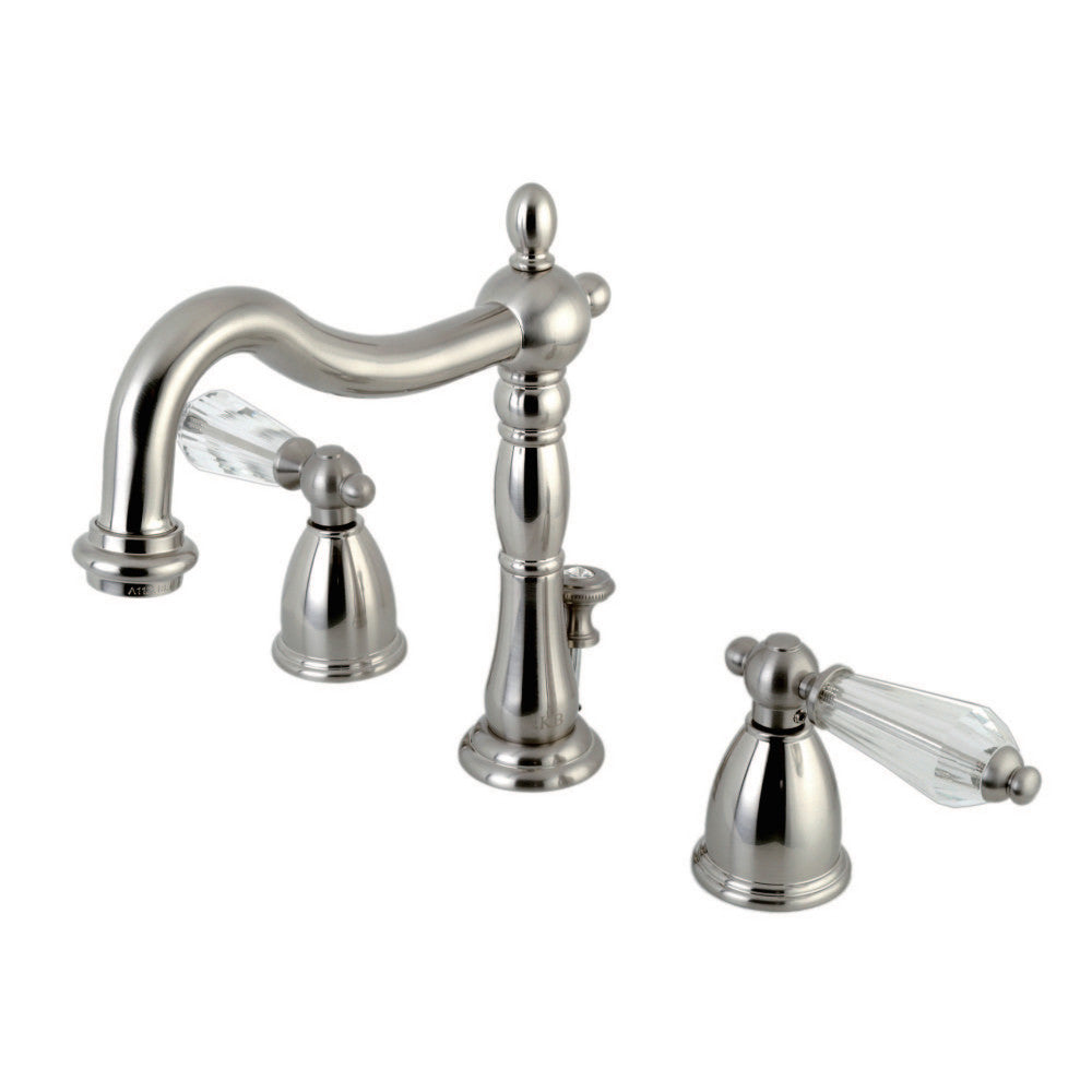 Kingston Brass KB1978WLL Wilshire Widespread Bathroom Faucet with Plastic Pop-Up, Brushed Nickel - BNGBath