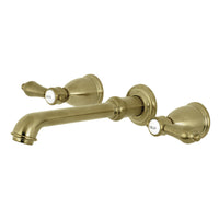 Thumbnail for Kingston Brass KS7027BAL Heirloom 2-Handle Wall Mount Roman Tub Faucet, Brushed Brass - BNGBath