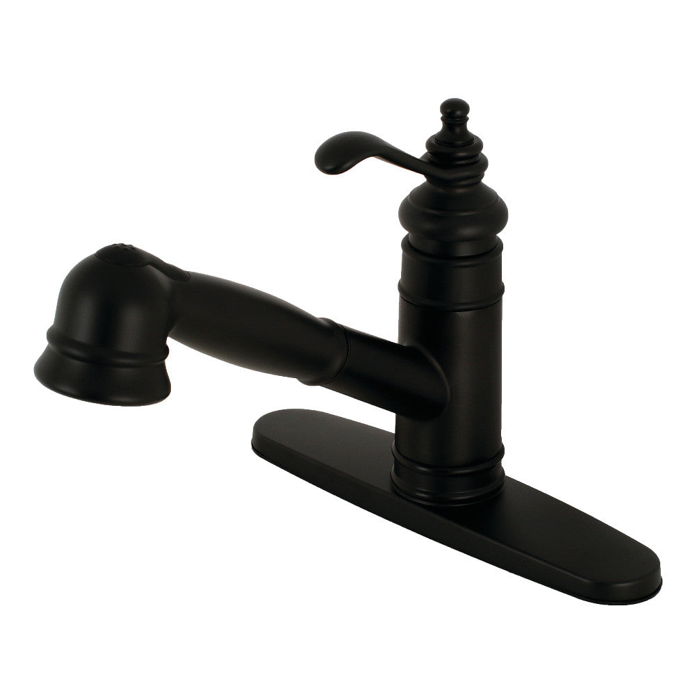 Gourmetier GSC7570TL Templeton Single-Handle Pull-Out Kitchen Faucet, Matte Black - BNGBath