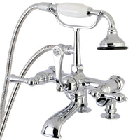 Thumbnail for Kingston Brass AE652T1 Auqa Vintage 7-inch Adjustable Clawfoot Tub Faucet with Hand Shower, Polished Chrome - BNGBath