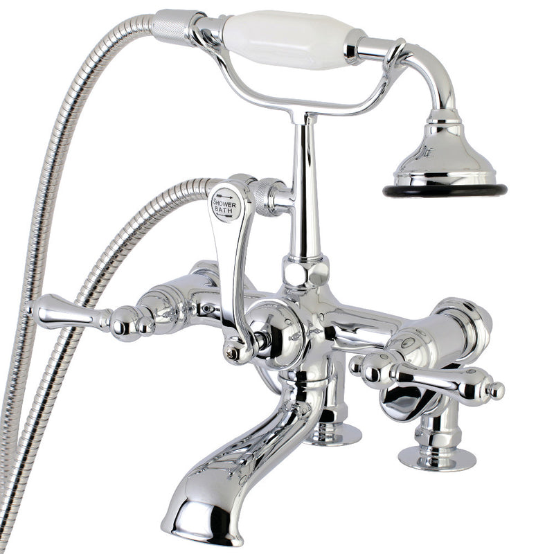 Kingston Brass AE652T1 Auqa Vintage 7-inch Adjustable Clawfoot Tub Faucet with Hand Shower, Polished Chrome - BNGBath