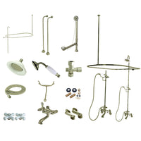 Thumbnail for Kingston Brass CCK1148PX Vintage Clawfoot Tub Faucet Package, Brushed Nickel - BNGBath