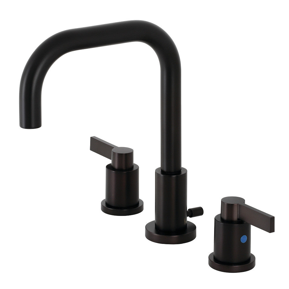 Kingston Brass FSC8935NDL NuvoFusion Widespread Bathroom Faucet with Brass Pop-Up, Oil Rubbed Bronze - BNGBath
