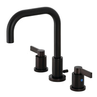 Thumbnail for Kingston Brass FSC8935NDL NuvoFusion Widespread Bathroom Faucet with Brass Pop-Up, Oil Rubbed Bronze - BNGBath