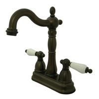 Thumbnail for Kingston Brass KB1495PL Heritage Two-Handle Bar Faucet, Oil Rubbed Bronze - BNGBath