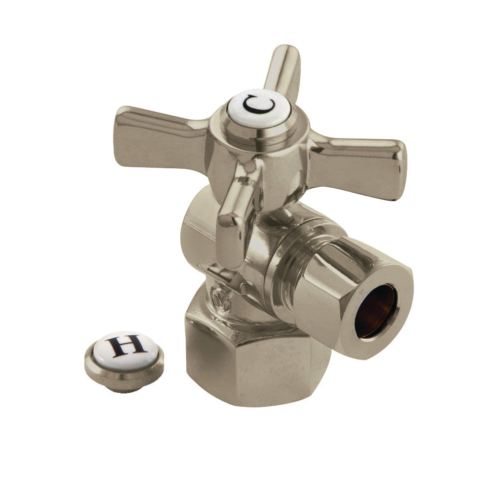 Kingston Brass CC43108ZX 1/2" FIP X 3/8" OD Comp Angle Stop Valve, Brushed Nickel - BNGBath