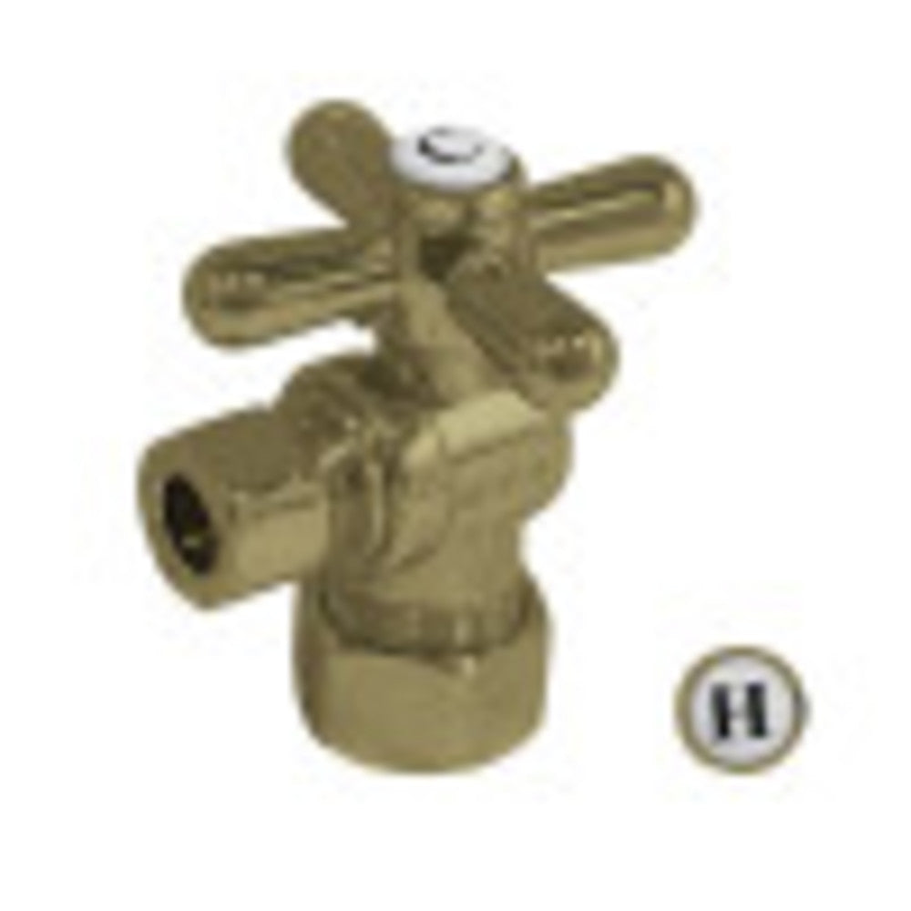 Kingston Brass CC33107X 3/8" IPS X 3/8" OD Comp Quarter-Turn Angle Stop Valve, Brushed Brass - BNGBath