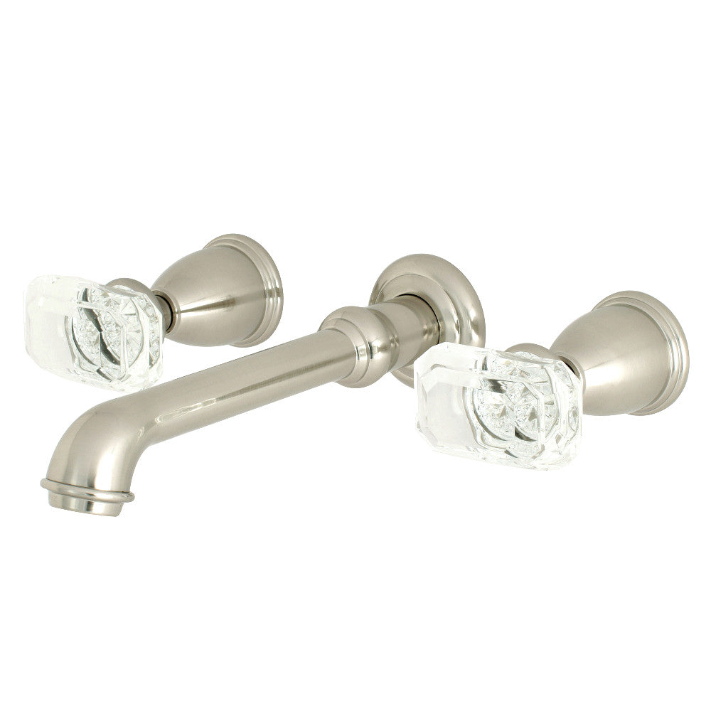 Kingston Brass KS7128KRL Krystal Onyx Two-Handle Wall Mount Bathroom Faucet, Brushed Nickel - BNGBath